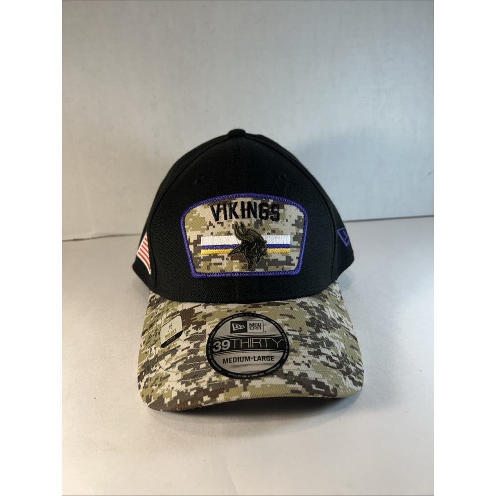 Minnesota Vikings New Era 39Thirty Salute to Service Hat M/L Camo NFL